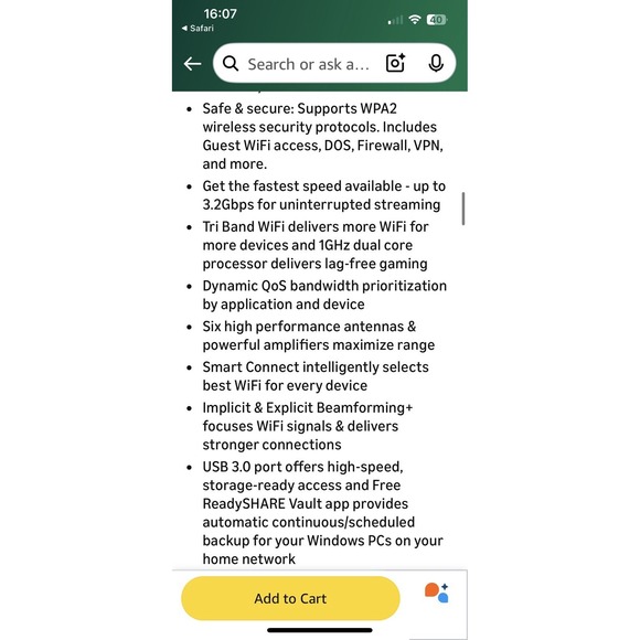 NETGEAR Nighthawk X6 AC3200 Tri-Band Wi-Fi‎ Router R8000 - Picture 11 of 13